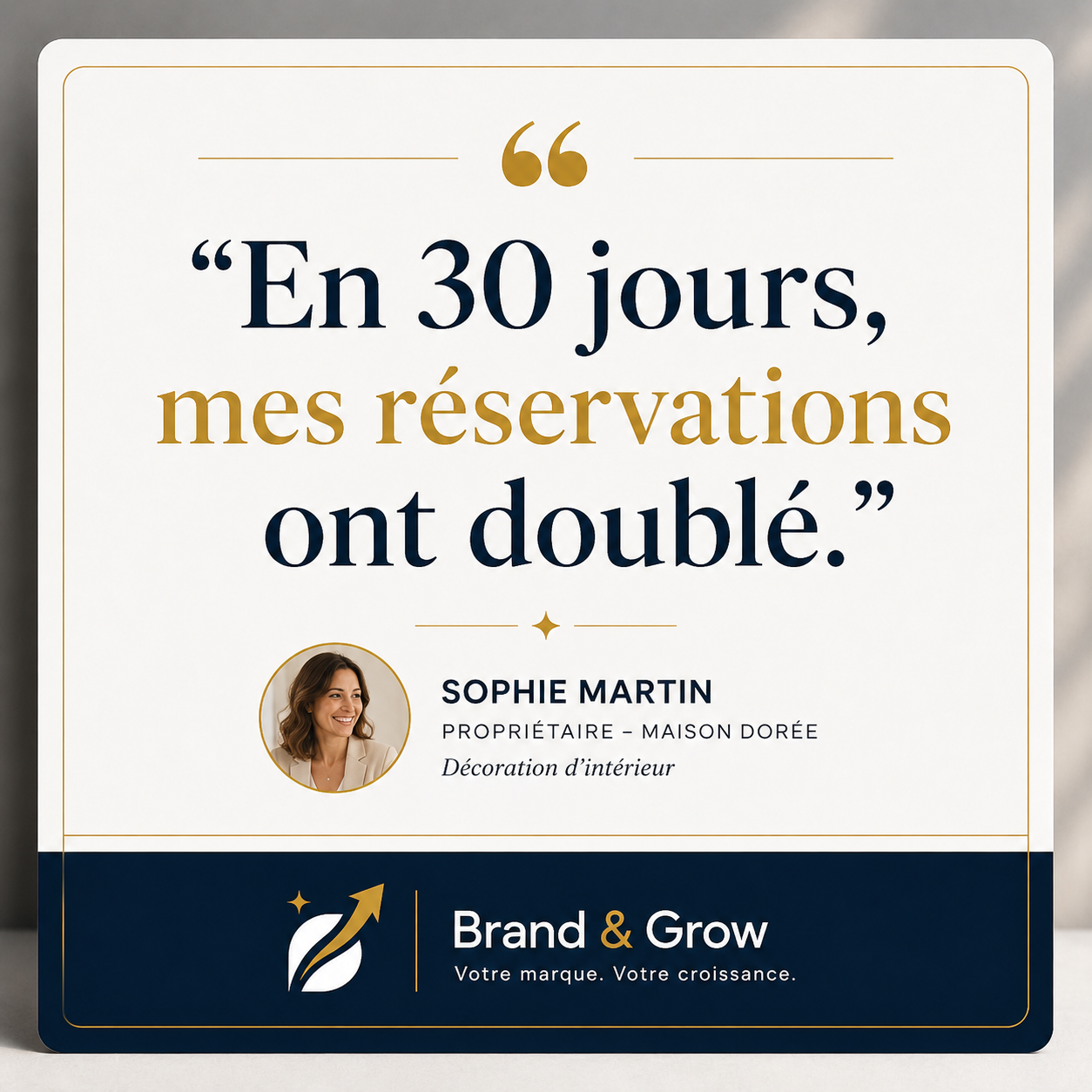 Témoignage Sophie Martin — réservations doublées en 30 jours